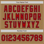 Personalized Old Gold Red-Navy 3 Colors Arm Shapes Authentic Baseball Jersey Team Custom Name and Number