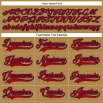 Personalized Old Gold Red-Navy Hockey Lace Neck Jersey Team Custom Name and Number