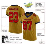 Personalized Old Gold Red-Navy Mesh Authentic Football Jersey