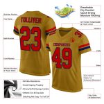 Personalized Old Gold Red-Navy Mesh Authentic Football Jersey Team Custom Name and Number