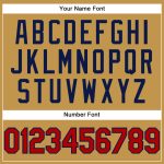 Personalized Old Gold Red-Navy Performance T-Shirt Team Custom Name and Number