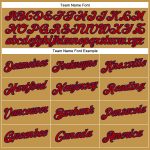 Personalized Old Gold Red-Navy Performance T-Shirt Team Custom Name and Number