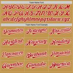 Personalized Old Gold Red Pinstripe White Two-Button Unisex Softball Jersey Team Custom Name and Number