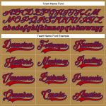 Personalized Old Gold Red-Royal Hockey Lace Neck Jersey Team Custom Name and Number