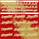 Personalized Old Gold Red-White 3D Pattern Design Abstract Brush Stroke Authentic Baseball Jersey Team Custom Name and Number