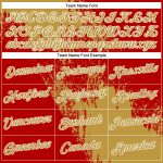 Personalized Old Gold Red-White 3D Pattern Design Abstract Brush Stroke Performance T-Shirt Team Custom Name and Number
