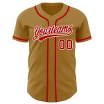 Personalized Old Gold Red-White Authentic Baseball Jersey