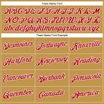 Personalized Old Gold Red-White Performance T-Shirt Team Custom Name and Number