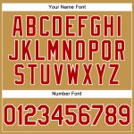 Personalized Old Gold Red-White Performance T-Shirt Team Custom Name and Number