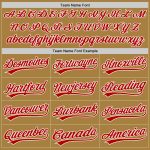 Personalized Old Gold Red-White Performance Vapor Golf Polo Shirt Team Custom Name and Number