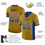Personalized Old Gold Royal-White Mesh Drift Fashion Football Jersey Team Custom Name and Number