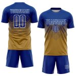 Personalized Old Gold Royal-White Sublimation Soccer Uniform Jersey Team Custom Name and Number
