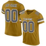 Personalized Old Gold Steel Gray-White Mesh Authentic Football Jersey Team Custom Name and Number