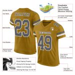 Personalized Old Gold Steel Gray-White Mesh Authentic Football Jersey Team Custom Name and Number