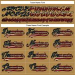 Personalized Old Gold Vintage USA Flag Black-Cream Hockey Lace Neck Jersey Team Custom Name and Number