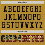 Personalized Old Gold Vintage USA Flag-Black Mesh Authentic Football Jersey Team Custom Name and Number