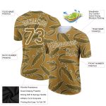 Personalized Old Gold White 3D Pattern Design Crocodile Performance T-Shirt Team Custom Name and Number