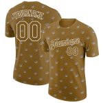 Personalized Old Gold White 3D Pattern Design Tiger Performance T-Shirt Team Custom Name and Number