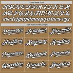 Personalized Old Gold White-Black 3 Colors Arm Shapes Authentic Baseball Jersey Team Custom Name and Number