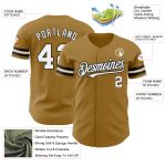 Personalized Old Gold White-Black Authentic Baseball Jersey Team Custom Name and Number