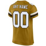 Personalized Old Gold White-Black Mesh Authentic Football Jersey