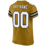 Personalized Old Gold White-Black Mesh Authentic Football Jersey Team Custom Name and Number