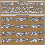 Personalized Old Gold White-Navy 3 Colors Arm Shapes Authentic Baseball Jersey Team Custom Name and Number
