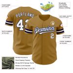 Personalized Old Gold White-Navy Authentic Baseball Jersey Team Custom Name and Number