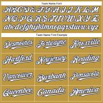 Personalized Old Gold White-Navy Authentic Baseball Jersey Team Custom Name and Number