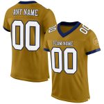 Personalized Old Gold White-Navy Mesh Authentic Football Jersey Team Custom Name and Number