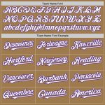 Personalized Old Gold White-Purple 3 Colors Arm Shapes Authentic Baseball Jersey Team Custom Name and Number