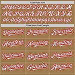 Personalized Old Gold White-Red 3 Colors Arm Shapes Authentic Baseball Jersey Team Custom Name and Number