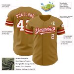 Personalized Old Gold White-Red Authentic Baseball Jersey Team Custom Name and Number