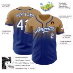 Personalized Old Gold White-Royal Authentic Fade Fashion Baseball Jersey Team Custom Name and Number