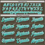 Personalized Olive Aqua-White Bomber Full-Snap Varsity Letterman Salute To Service Jacket Team Custom Name and Number