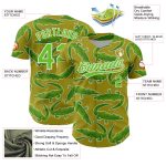 Personalized Olive Aurora Green-White 3D Pattern Design Crocodile Authentic Baseball Jersey Team Custom Name and Number