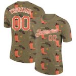 Personalized Olive Bay Orange-White 3D Pattern Design Cowboy Accessory Performance Salute To Service T-Shirt Team Custom Name and Number