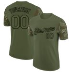Personalized Olive Black 3D Pattern Design Vintage Military Weapon Performance Salute To Service T-Shirt Team Custom Name and Number