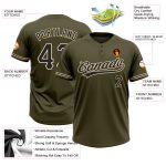 Personalized Olive Black-City Cream Salute To Service Two-Button Unisex Softball Jersey Team Custom Name and Number