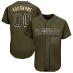 Personalized Olive Black-Cream Authentic Drift Fashion Salute To Service Baseball Jersey Team Custom Name and Number