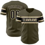 Personalized Olive Black-Cream Authentic Salute To Service Baseball Jersey