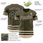 Personalized Olive Black-Cream Line Authentic Salute To Service Baseball Jersey Team Custom Name and Number