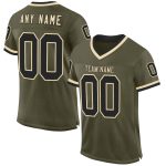 Personalized Olive Black-Cream Mesh Authentic Throwback Salute To Service Football Jersey Team Custom Name and Number