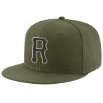 Personalized Olive Black-Cream Stitched Adjustable Snapback Salute To Service Hat Team Custom Name and Number