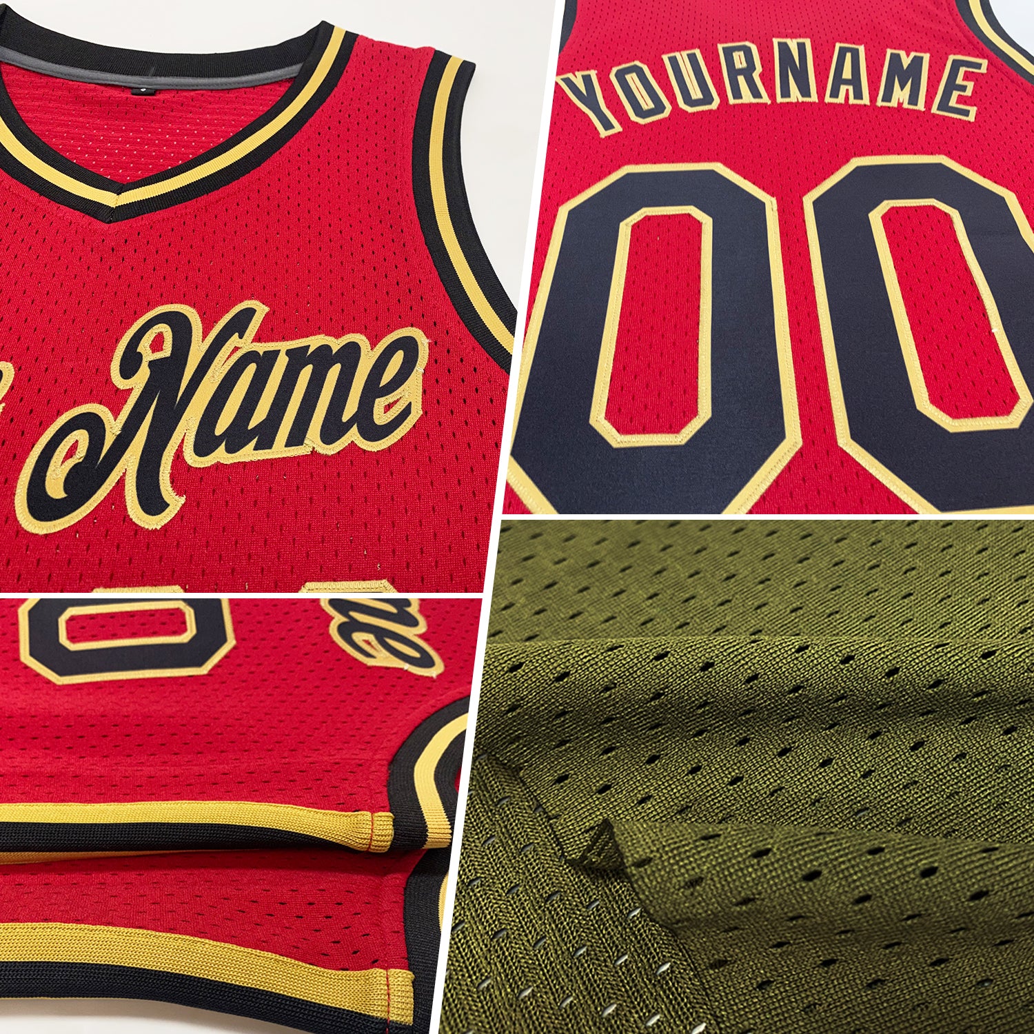 Personalized Olive Black-Gold Authentic Throwback Salute To Service Basketball Jersey Personalized Olive Black-Gold Authentic Throwback Salute To Service Basketball Jersey - Image 2