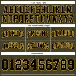 Personalized Olive Black-Gold Authentic Throwback Salute To Service Basketball Shorts Team Custom Name and Number