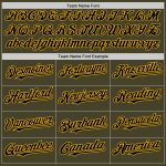 Personalized Olive Black-Gold Line Authentic Salute To Service Baseball Jersey Team Custom Name and Number