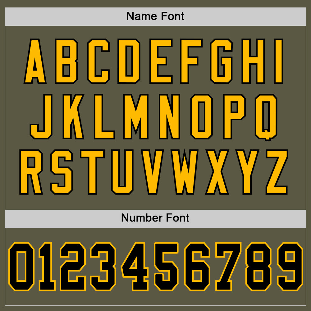 Personalized Olive Black-Gold Mesh Authentic Throwback Salute To Service Football Jersey Team Custom Name and Number Personalized Olive Black-Gold Mesh Authentic Throwback Salute To Service Football Jersey Team Custom Name and Number - Image 4