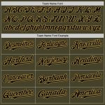 Personalized Olive Black-Old Gold Line Authentic Salute To Service Baseball Jersey Team Custom Name and Number
