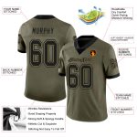 Personalized Olive Black-Old Gold Mesh Salute To Service Football Jersey Team Custom Name and Number